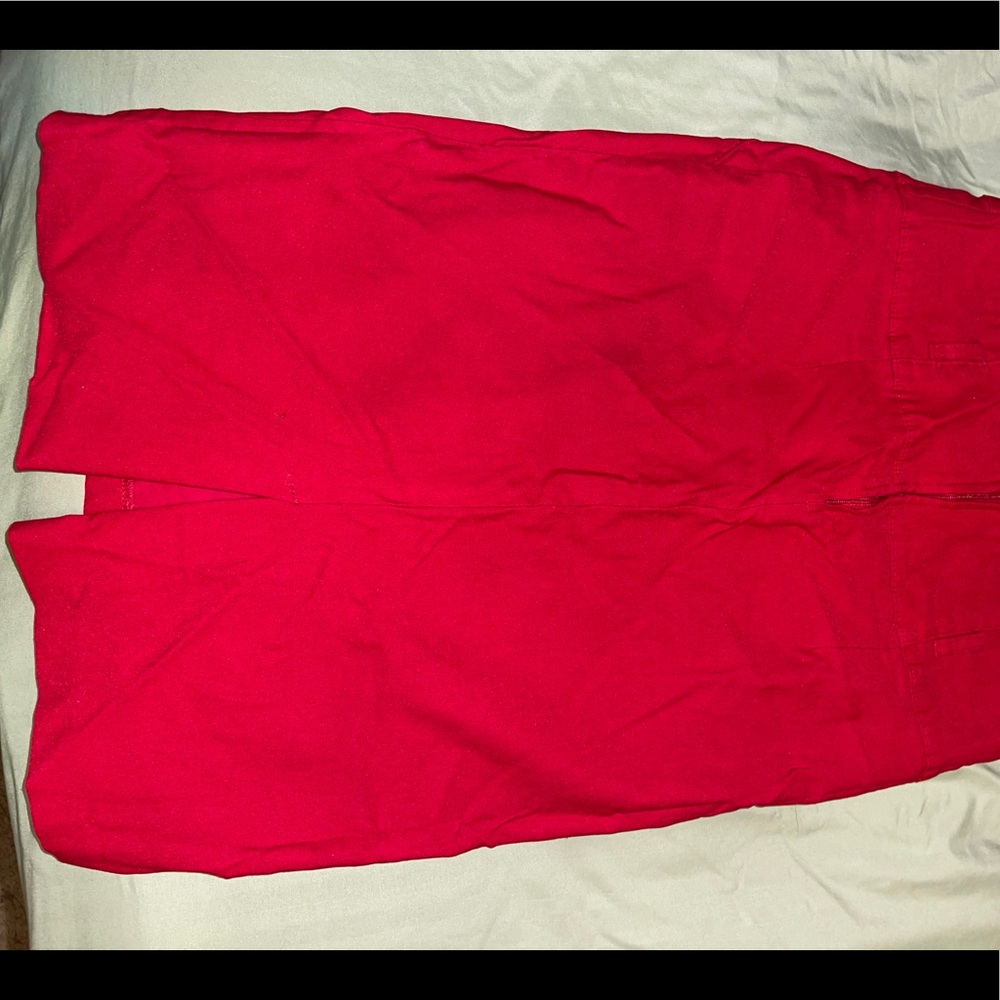 Red pencil skirt